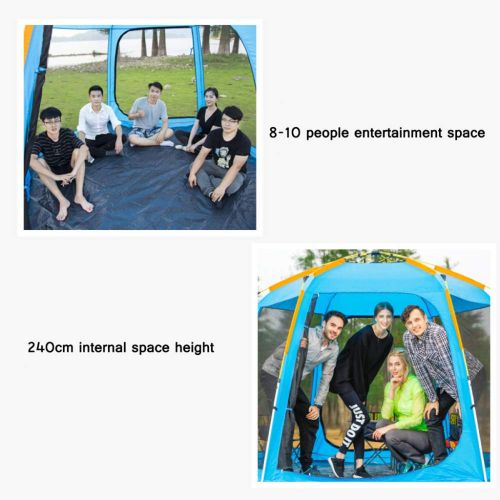  DLLzq Automatisches POP Up Zelt 8-10 Personen Outdoor Camping Strandpicknick Orange