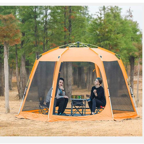  DLLzq Automatisches POP Up Zelt 8-10 Personen Outdoor Camping Strandpicknick Orange