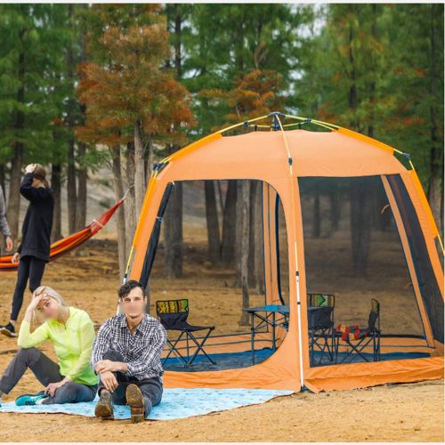  DLLzq Automatisches POP Up Zelt 8-10 Personen Outdoor Camping Strandpicknick Orange