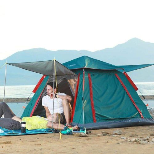  DLLzq Automatisches Pop-up-Strandzelt ， Portable 3-4 Personen Familie Outdoor Camping Angeln Picknick Wandern