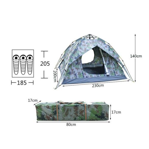  DLLzq Outdoor Camping Pop-Up Zelt Automatische Tragbare Doppelschicht Zelt Wasserdicht Anti-UV-Schatten Fuer Garten Angeln Picnic3-4 Person