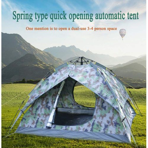  DLLzq Outdoor Camping Pop-Up Zelt Automatische Tragbare Doppelschicht Zelt Wasserdicht Anti-UV-Schatten Fuer Garten Angeln Picnic3-4 Person