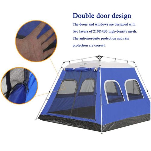  DLLzq Automatic Pop Up Tent Waterproof and UV Protection Design Portable for Family Activities Beach Camping Hiking Picnic (5-8 People)
