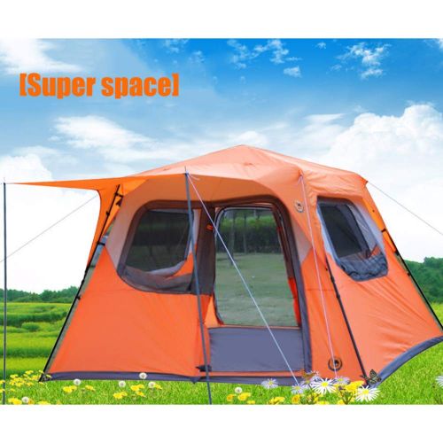  DLLzq Im Freien Automatisches Pop-up-Zelt ， Tragbar Fuer 5-8 Personen Camping Wasserdicht Und UV-Schutz Atmungsaktiv Fuer Strand Angeln Picknick,Orange