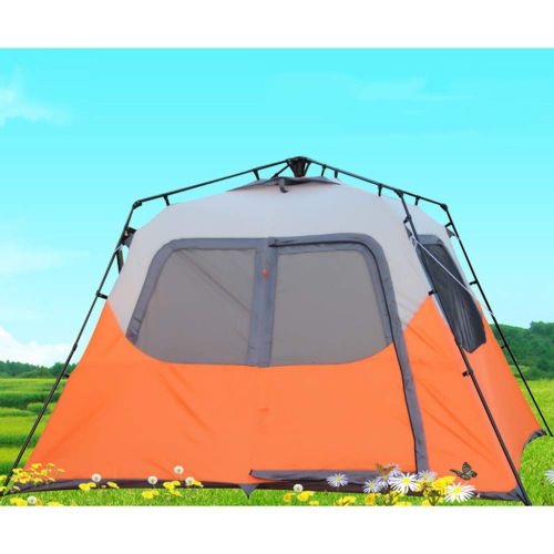  DLLzq Im Freien Automatisches Pop-up-Zelt ， Tragbar Fuer 5-8 Personen Camping Wasserdicht Und UV-Schutz Atmungsaktiv Fuer Strand Angeln Picknick,Orange