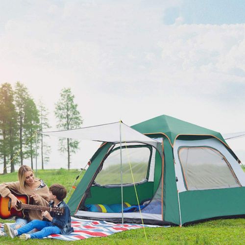  DLLzq Pop Up Zelt ， Automatisches Instant Strandzelt Portable 3-4 Personen Family Camping Outdoor Unisex Wasserdicht Und UV-Schutz