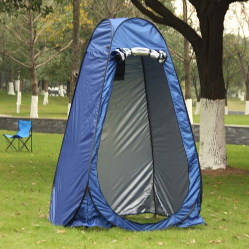  DLLzq Camping Pop Up Tent, Portable Shower Privacy Waterproof Fishing Shelter Tent Zipper Door with Storage Bag,Blue-150X150X190（cm