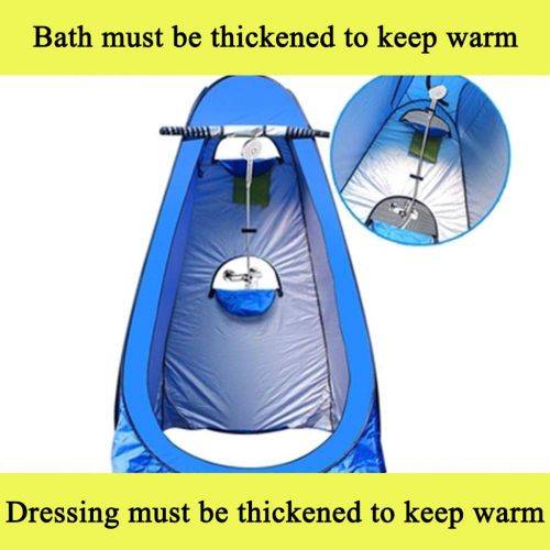  DLLzq Camping Pop Up Tent, Portable Shower Privacy Waterproof Fishing Shelter Tent Zipper Door with Storage Bag,Blue-150X150X190（cm