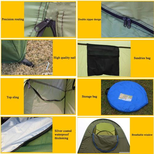  DLLzq Camping Pop Up Tent, Portable Shower Privacy Waterproof Fishing Shelter Tent Zipper Door with Storage Bag,Blue-150X150X190（cm