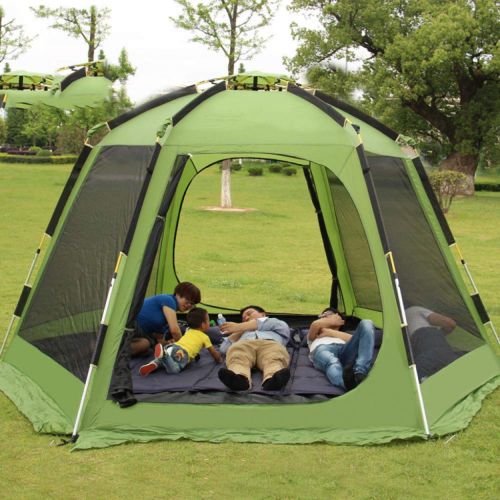  DLLzq Outdoor Automatic Tent，Pop-up Tent for 6-8 Person Hexangular Camping Waterproof Shade Breathable for Beach Garden Fishing Picnic