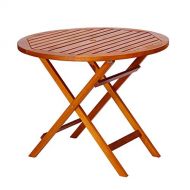 DLT Folding Dining Table Portable Pine Outdoor Patio Table Weather Resistant for Coffee Side Room Balcony Garden Backyard Indoor and Outdoor Furniture (Size : Round)