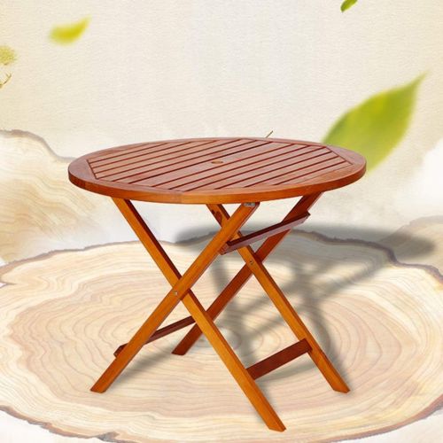  DLT Folding Dining Table Portable Pine Outdoor Patio Table Weather Resistant for Coffee Side Room Balcony Garden Backyard Indoor and Outdoor Furniture (Size : Round)