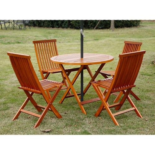  DLT Folding Dining Table Portable Pine Outdoor Patio Table Weather Resistant for Coffee Side Room Balcony Garden Backyard Indoor and Outdoor Furniture (Size : Round)