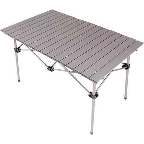  DLT 92cmx51cmx52cm Lightweight Aluminum Picnic Table, Portable Rectangle Camping Table, Detachable Desktop, Ideal for Outdoor, Picnic, BBQ, Cooking