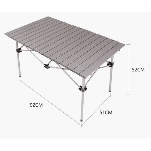  DLT 92cmx51cmx52cm Lightweight Aluminum Picnic Table, Portable Rectangle Camping Table, Detachable Desktop, Ideal for Outdoor, Picnic, BBQ, Cooking