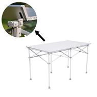 DLT 124cmx70cmx70cm Portable Rectangle Camping Table, Lightweight Aluminum Picnic Table,Detachable Desktop, Ideal for Outdoor, Picnic, BBQ, Cooking