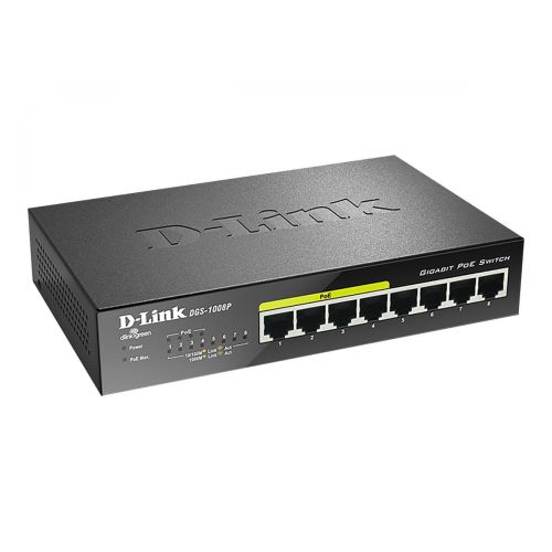  D-Link DGS-1008P 8PORT UNMANAGED 101001000 4PORT POE ENET RJ45