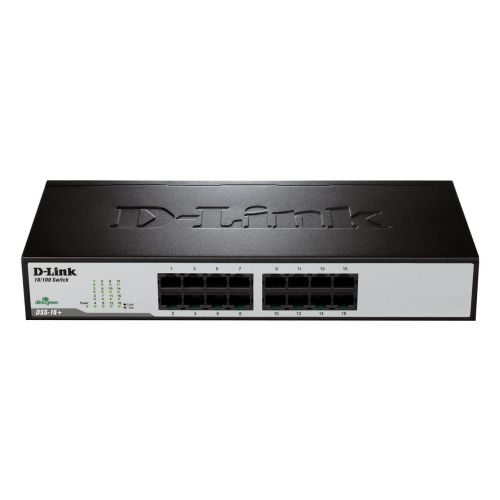  D-Link DSS-16+ 16-Port 10100 Unmanaged DesktopRackmountable Switch