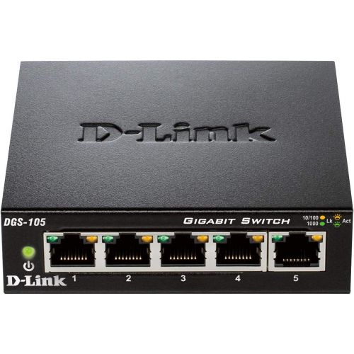  [아마존 핫딜] [아마존핫딜]D-Link 5 Port Gigabit Unmanaged Metal Desktop Switch, Plug and Play (DGS-105)