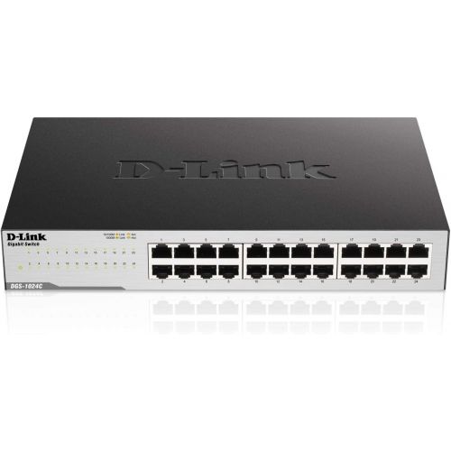  [아마존베스트]D-Link Ethernet Switch, 24 Port Gigabit Unmanaged Network Internet Hub Desktop Rackmount, Plug N Play (DGS-1024C),Black