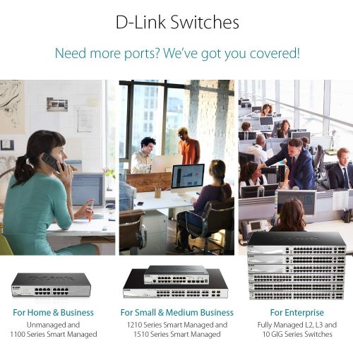  [아마존베스트]D-Link Ethernet Switch, 24 Port Gigabit Unmanaged Network Internet Hub Desktop Rackmount, Plug N Play (DGS-1024C),Black