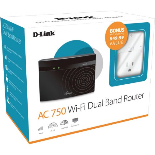  D-Link AC750 Wi-Fi Dual Band Router with Wi-Fi Smart Plug
