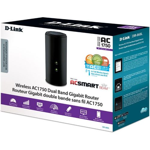  D-Link Wireless AC Smartbeam 1750 Mbps Home Cloud App-Enabled Dual-Band Gigabit Router (DIR-868L)