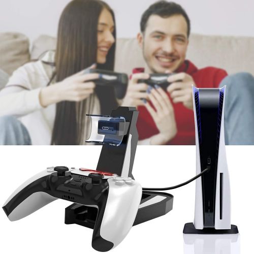  [아마존베스트]DLseego PS5 Controller Charger Compatible for Playstation 5 Controller, USB Charger Charging Docking Station Stand - White