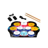 DLuca Roll Up Portable 9 Pad Electric Drum Set Kit