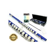DLuca 400 Series Blue 16 Closed Hole C Flute with Offset G and Split E Mechanism, PU Leather Case, Cleaning Kit and 1 Year Manufacturer Warranty