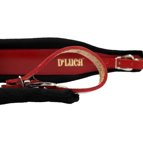  DLuca DSB-RDLBKV Pro SB Series Genuine Leather Accordion Straps, Red/Black