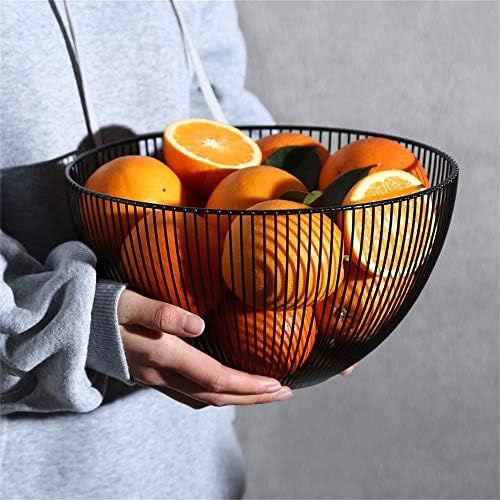  DMAR Fruit Bowl Black/White, Bread Basket Round Black,Wire Basket Bowl