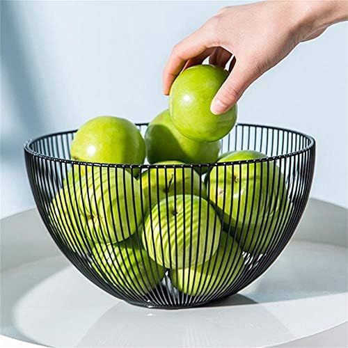  DMAR Fruit Bowl Black/White, Bread Basket Round Black,Wire Basket Bowl