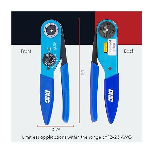  DMC AF8 Crimp Tool, 8 Indent Crimp, Qualified to M22520/1-01, Wire Range 12-26 AWG