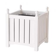 DMC Products 70302 14-Inch Lexington Square Solid Wood Planter, White