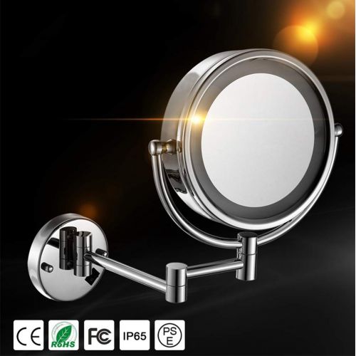  DMGF Makeup Mirror Wall Mount 10X Magnification, 360°Swivel with LED Light for Bathroom Face Mirror,Gold