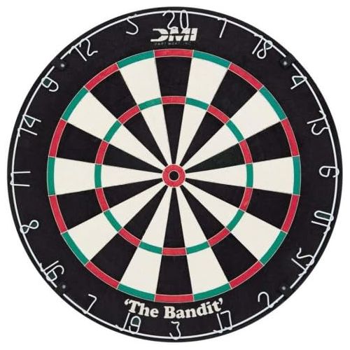  DMI Sports Bandit Staple-Free Bristle Dartboard with Reduced Bounce-Outs, Steel Segment Dividers Embedded in Bristle for Strength and Durability  The Official World Cup Dartboard