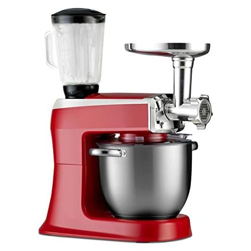  [아마존베스트]DMS KMFB-2100 3in1 Food Processor Mixing Machine 7.5 Litres Stainless Steel Bowl Splash Guard Stand Mixer Ice Crusher Mincer Pastry Mincer 6-Level Speed 2100 Watts Black