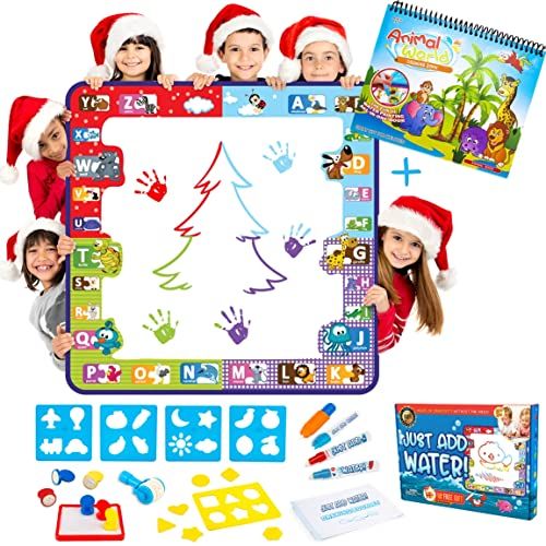  [아마존베스트]DNA SHIFT Water Doodle Mat for Toddler Educational Toys - XL Water Drawing Mat - Aqua Doodle Mats for Toddlers make the Perfect Gift for Boys & Girls - Toddler Drawing Mat for age