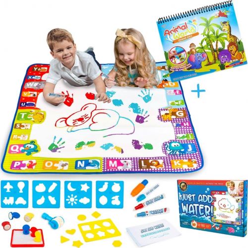  [아마존베스트]DNA SHIFT Water Doodle Mat for Toddler Educational Toys - XL Water Drawing Mat - Aqua Doodle Mats for Toddlers make the Perfect Gift for Boys & Girls - Toddler Drawing Mat for age