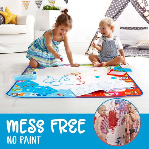  [아마존베스트]DNA SHIFT Water Doodle Mat for Toddler Educational Toys - XL Water Drawing Mat - Aqua Doodle Mats for Toddlers make the Perfect Gift for Boys & Girls - Toddler Drawing Mat for age