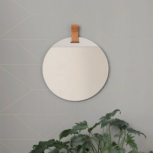  DNSJB wall-mounted mirror DNSJB Hanging Round Mirror Wall-Mounted Porch Decorative Bathroom Mirror Metal High-Definition Mirror (Size : 50CM)