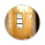 DNSJB wall-mounted mirror DNSJB Round Frameless Bathroom Mirror Wall-Mounted Dressing Table Mirror Silver Wall Mirror (Size : 5858cm)