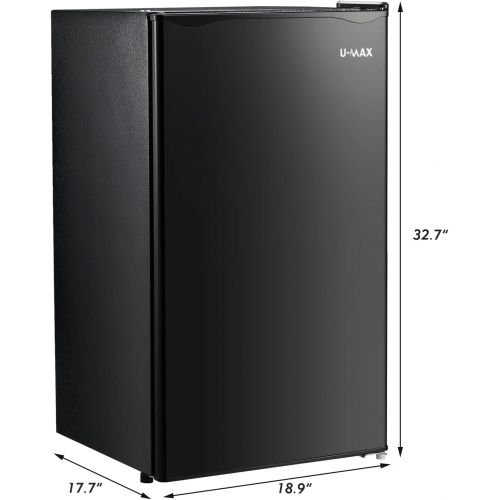  [아마존베스트]Dnyker U-MAX Compact Refrigerator 3.2CU FT Single Door Fridge Mini Fridge with Freezer, 110V 91L Portable Reversible Refrigerator