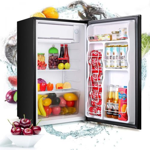  [아마존베스트]Dnyker U-MAX Compact Refrigerator 3.2CU FT Single Door Fridge Mini Fridge with Freezer, 110V 91L Portable Reversible Refrigerator