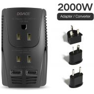 [아마존핫딜][아마존 핫딜] DOACE 2000W Voltage Converter for Hair Dryer Straightener Curling Iron, Step Down 220V to 110V Power Converter, Dual USB for Cell Phone, Laptop, Travel Adapter for UK/AU/US/EU Over