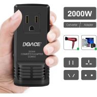 [아마존 핫딜] DOACE C8 2000W Travel Voltage Converter Step Down 220V to 110V for Hair Dryer Steam Iron, 8A Power Adapter with All in One UK/AU/US/EU Worldwide Plug Wall Charger for Laptop MacBoo