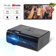 DOACE Upgraded P3 1080P Video Projector with Portable Bag and Screen 100 for Indoor Outdoor, Free Projector Tripod, HDMI and AV Cable Support USB SD Card VGA AV for Home Cinema TV
