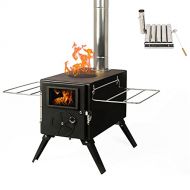 DOALBUN OKL Tent Camping Stove, Outdoor Portable Storage Wood Stove, Heating Burner Stove with Pipe for Cooking, Camping, Travel, Hiking, Backpacking Trips