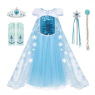 DOCHEER aibeiboutique Snow Queen Princess Elsa Costume Toddler Girls Sequins Dress Up